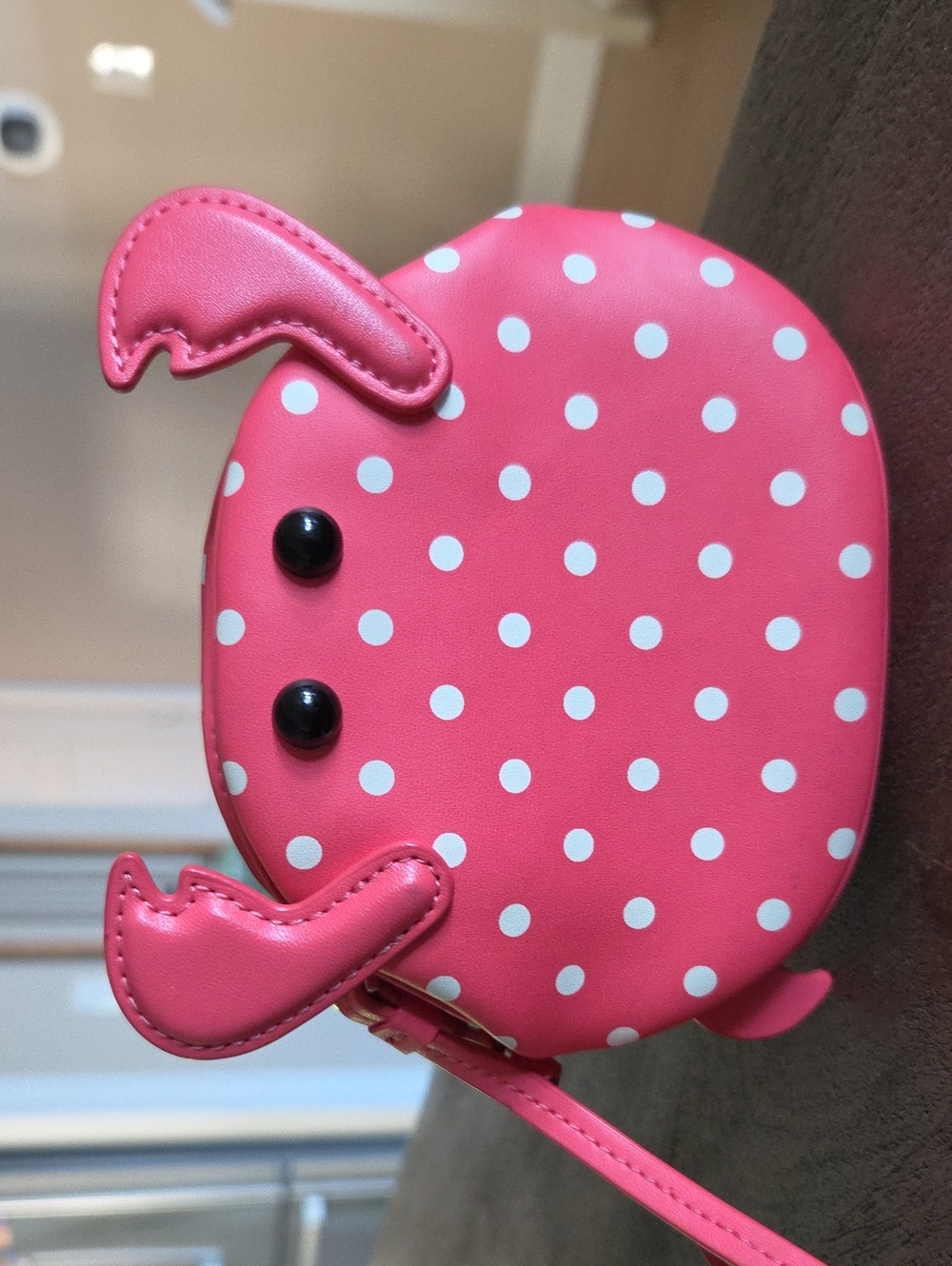 Polka Dot Crab Wristlet - Coral